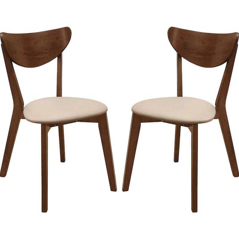 Sedie da pranzo castano design retrò metà secolo (set da 2)
