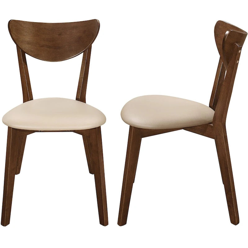 Sedie da pranzo castano design retrò metà secolo (set da 2)