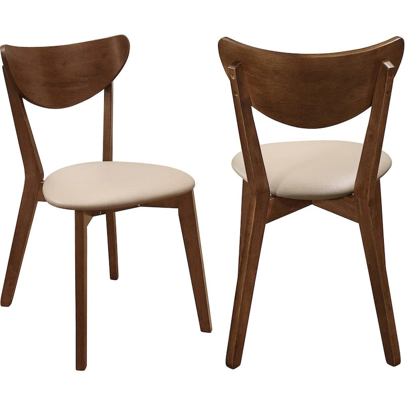 Sedie da pranzo castano design retrò metà secolo (set da 2)