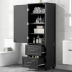 Mobile alto da bagno a colonna con due cassetti