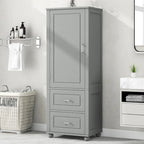Mobile alto da bagno a colonna con due cassetti