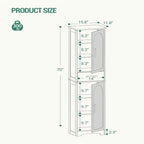 Armadio alto da bagno a pavimento con 2 ante - 30P x 40L x 170A cm