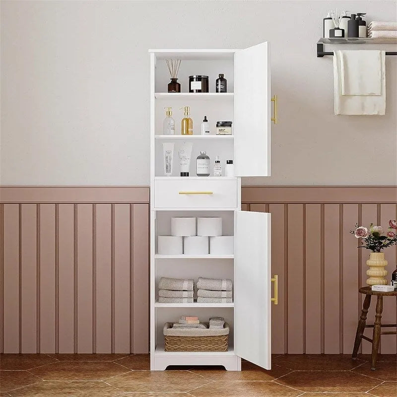 Armadio alto da bagno a pavimento con 2 ante - 30P x 40L x 170A cm