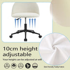 Sedia da ufficio Boucle, Sedia da scrivania con schienale medio regolabile, girevole, con gambe nere, Sedia da scrivania imbottita con ruote