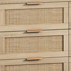 Mobile contenitore a 6 cassetti in rattan naturale da 109,9 cm per camera da letto e soggiorno
