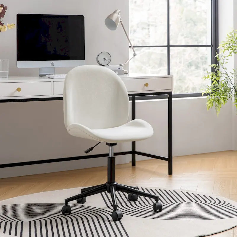 Ines Modern 0ffice Chair 360Whirling Armless With Metal Base by 